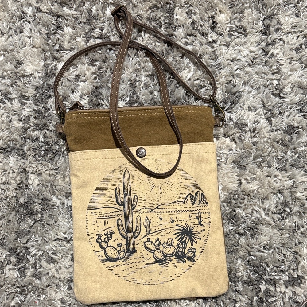 Myra Canvas Crossbody Bag with Desert Print